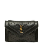 Saint Laurent Cassandra Gaby Card Case Black Lambskin