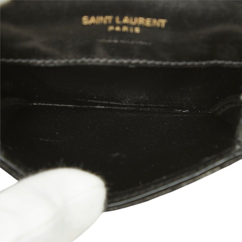 Saint Laurent Cassandra Gaby Card Case Black Lambskin — view 7