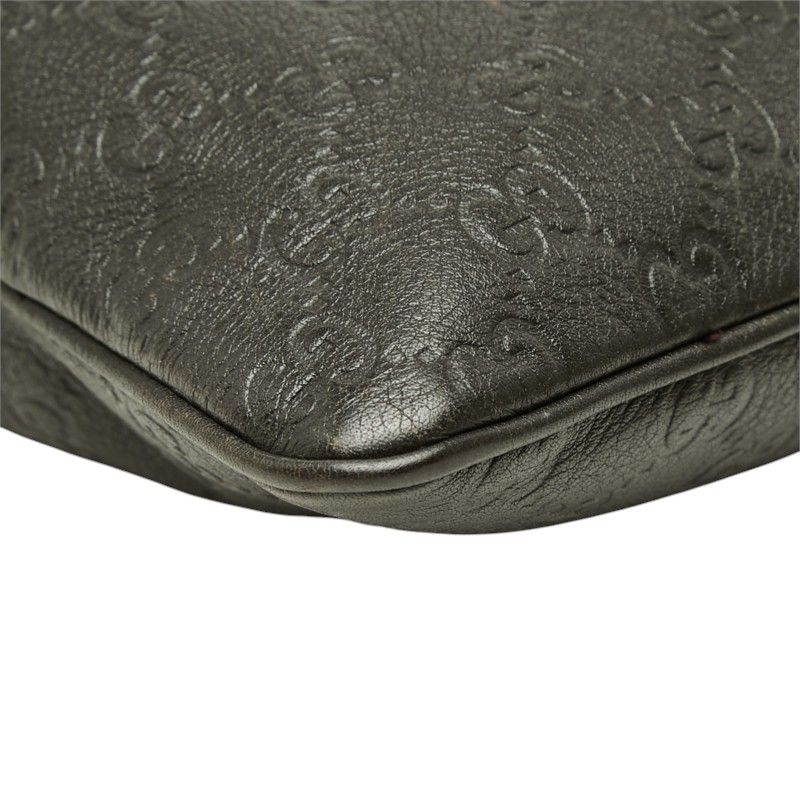 Gucci Guccissima Crossbody Shoulder Bag Dark Brown Leather — view 5