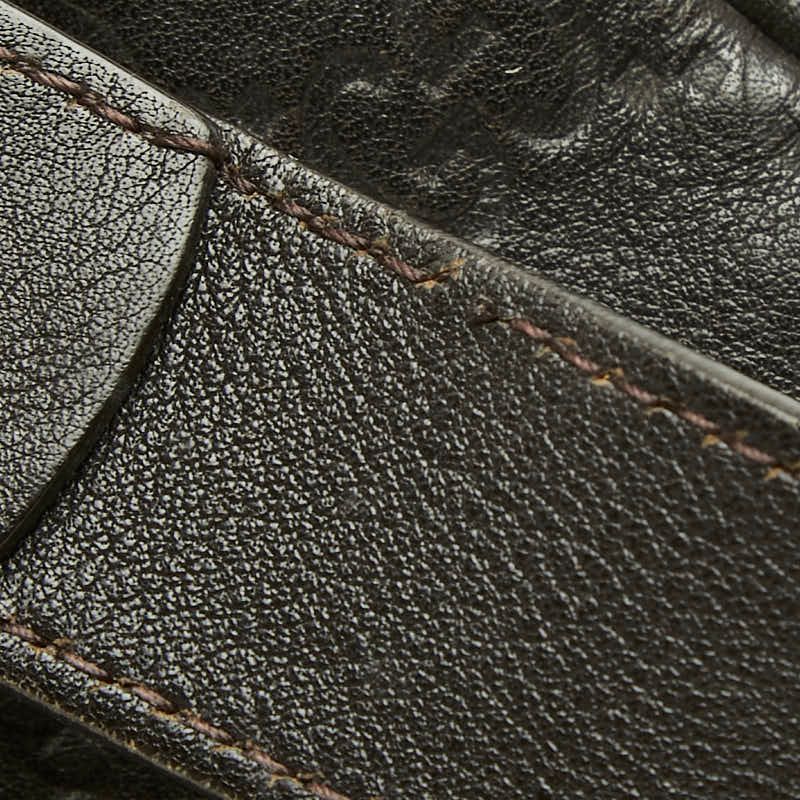 Gucci Guccissima Crossbody Shoulder Bag Dark Brown Leather — view 8