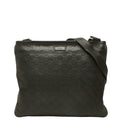 Gucci Guccissima Crossbody Shoulder Bag Dark Brown Leather