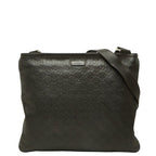 Gucci Guccissima Crossbody Shoulder Bag Dark Brown Leather