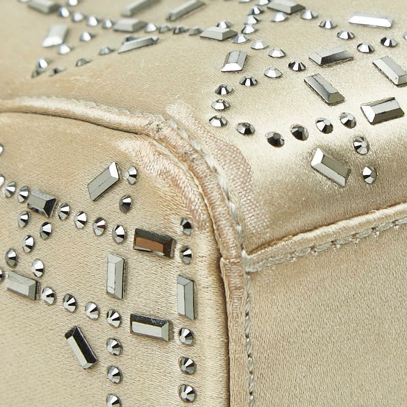 Dior Cannage Lady Dior 2-Way Shoulder Bag Greige Satin — view 5