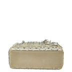Dior Cannage Lady Dior 2-Way Shoulder Bag Greige Satin — view 3