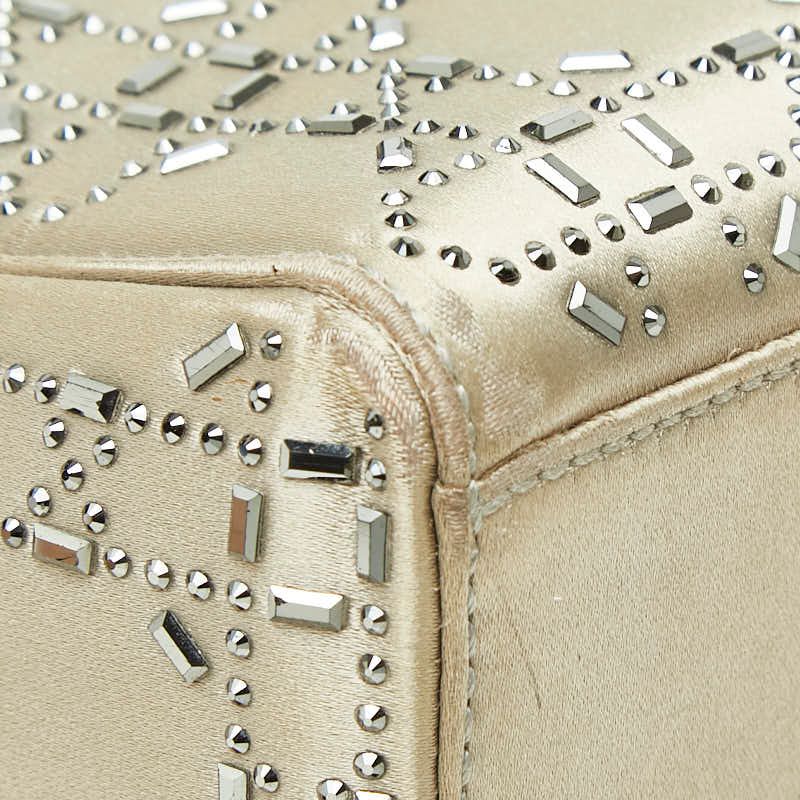 Dior Cannage Lady Dior 2-Way Shoulder Bag Greige Satin — view 7