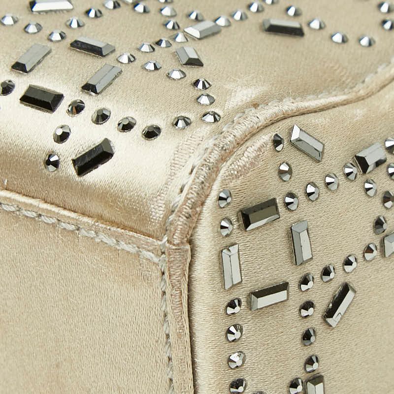 Dior Cannage Lady Dior 2-Way Shoulder Bag Greige Satin — view 6