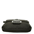 Fendi Zucchino Pattern Crossbody Flap Shoulder Bag Nero Black Canvas Leather — view 3