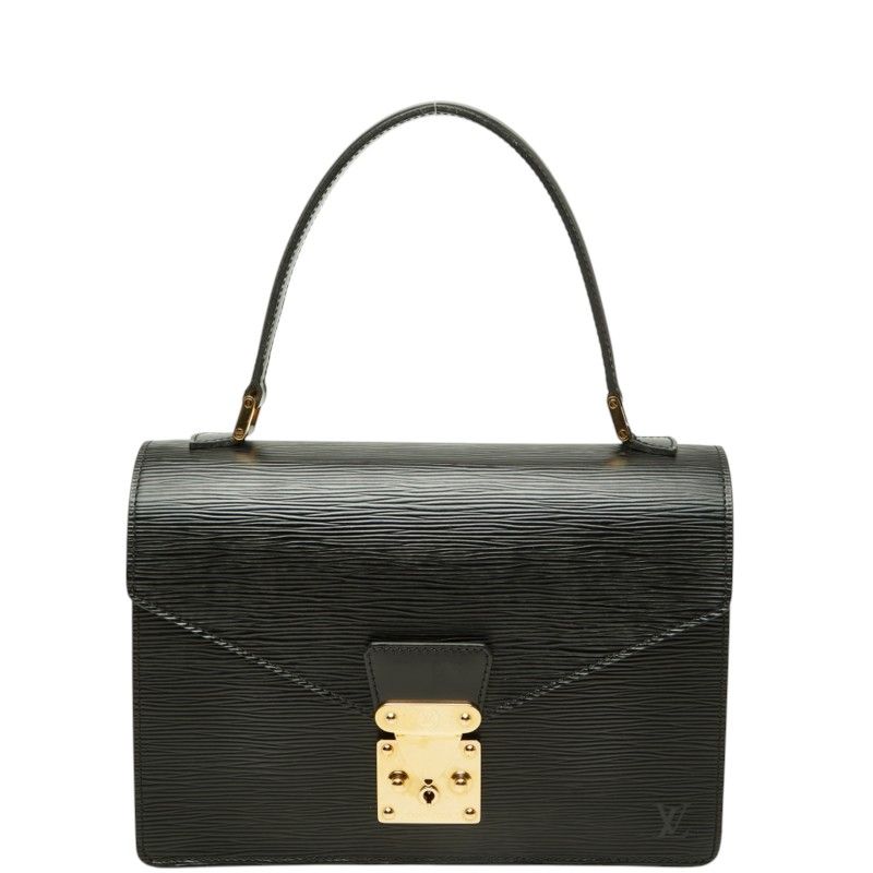 Louis Vuitton Epi Concorde Handbag Top Handle Noir Black Leather