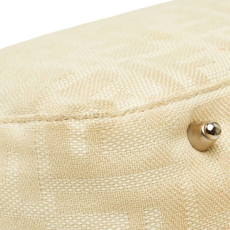 Fendi Zucca Pattern Tote Bag Beige Brown Canvas Leather Jacquard — view 5