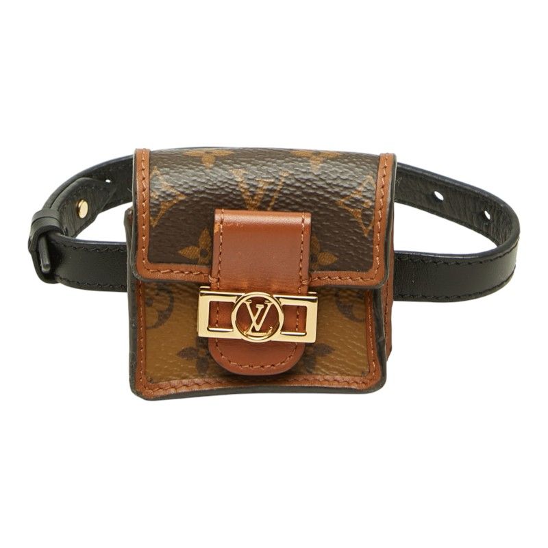 Louis Vuitton Monogram Bracelet Party Dauphine Airpods Case Brown Leather