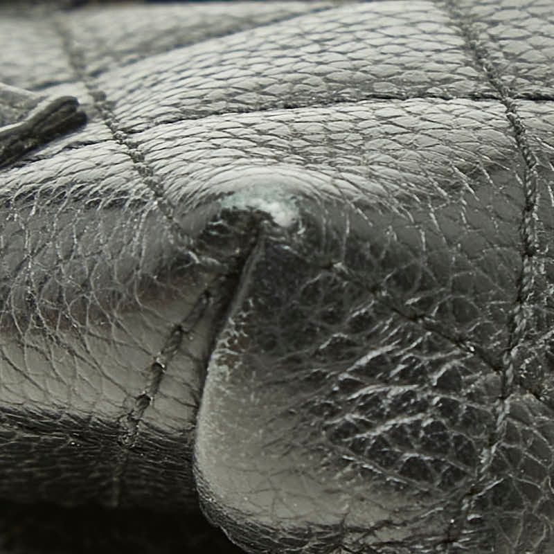 Chanel Uniform 2.55 Quilted Pouch Black Silver Leather — view 7