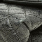 Chanel Uniform 2.55 Quilted Pouch Black Silver Leather — view 4