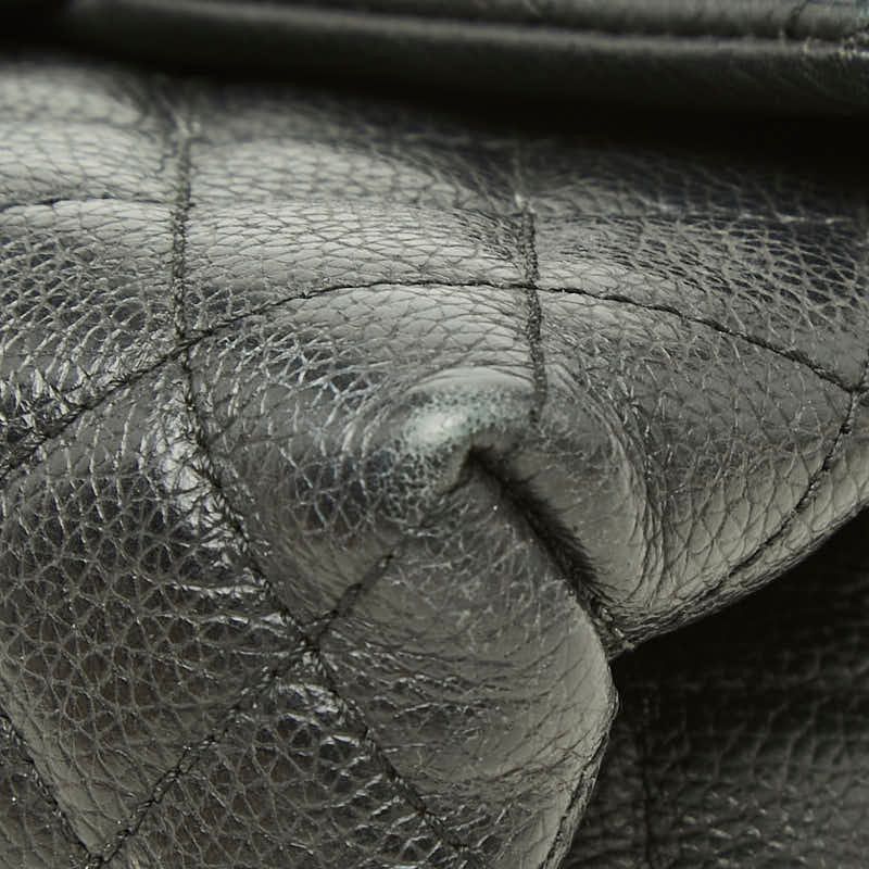 Chanel Uniform 2.55 Quilted Pouch Black Silver Leather — view 4