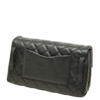 Chanel Uniform 2.55 Quilted Pouch Black Silver Leather — view 2