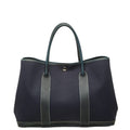 Hermes Garden Party PM Tote Bag Navy Silver Toile Officier Negonda