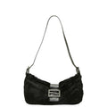 Fendi Mamma Bucket Shoulder Bag Black Fur Leather
