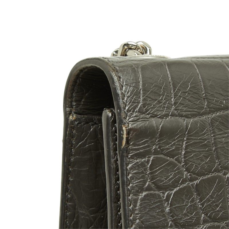 Saint Laurent YSL Logo Kate Tassel Croco Embossed Crossbody Chain Shoulder Bag — view 8