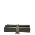 Saint Laurent YSL Logo Kate Tassel Croco Embossed Crossbody Chain Shoulder Bag — view 3