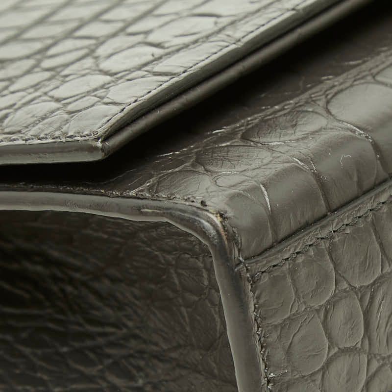 Saint Laurent YSL Logo Kate Tassel Croco Embossed Crossbody Chain Shoulder Bag — view 5