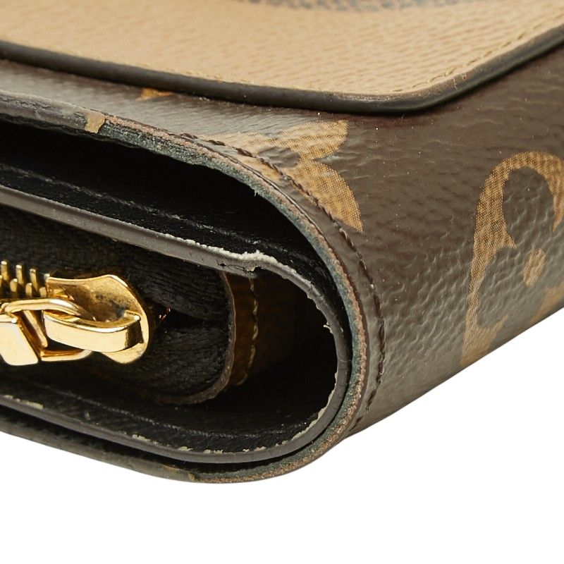 Louis Vuitton Monogram Reverse Portefeuille Juliette Bifold Wallet Brown Leather — view 5