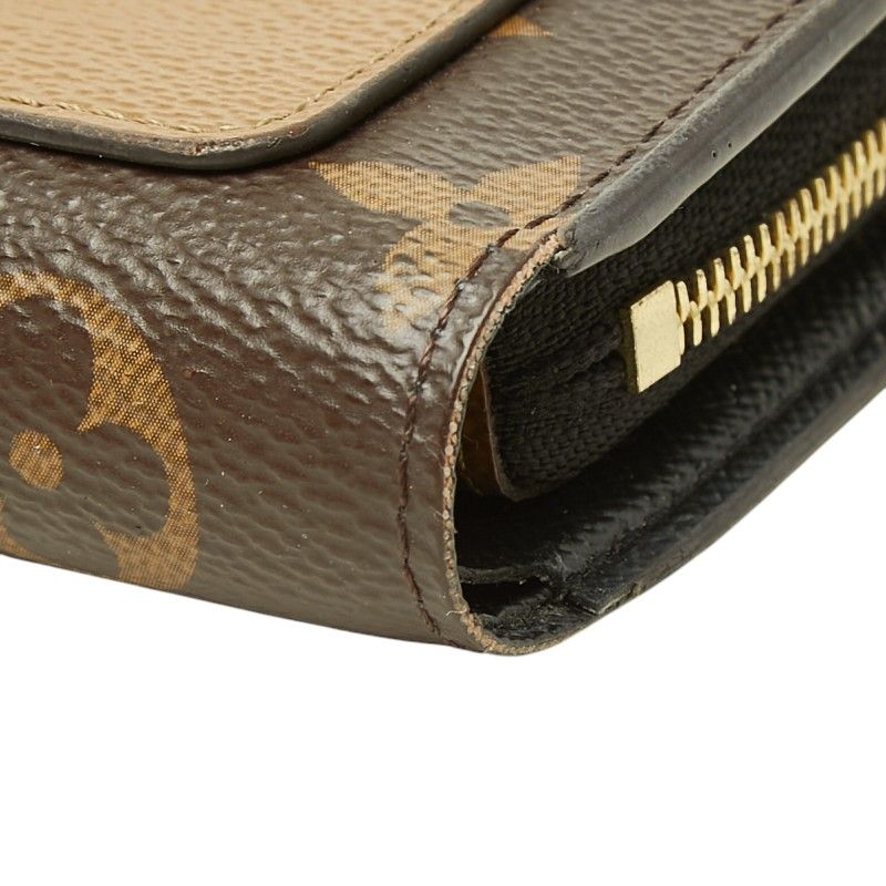 Louis Vuitton Monogram Reverse Portefeuille Juliette Bifold Wallet Brown Leather — view 4