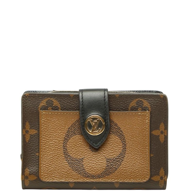 Louis Vuitton Monogram Reverse Portefeuille Juliette Bifold Wallet Brown Leather