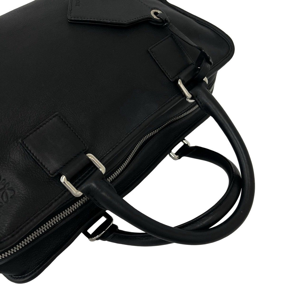 Loewe Amazona 36 Anagram Logo Stamp Leather 2-Way Shoulder Bag Black — view 4