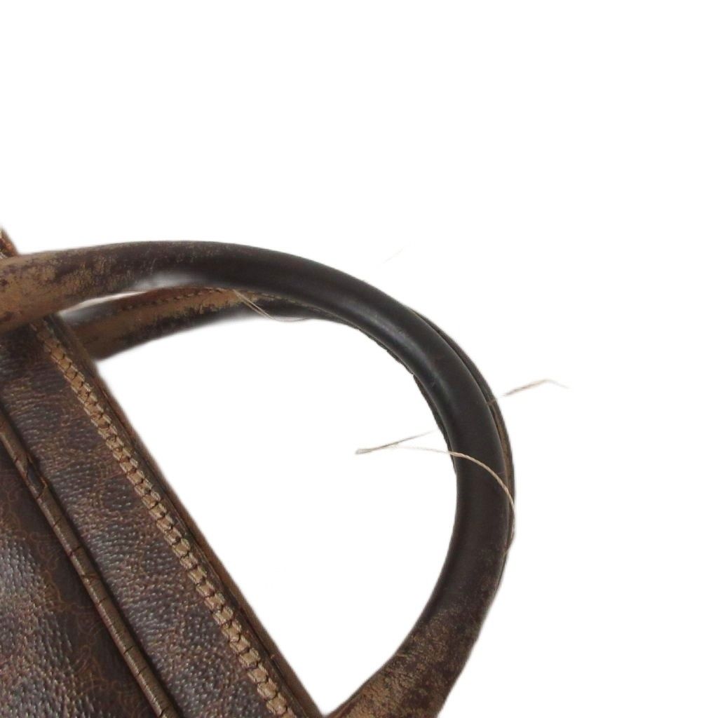 Celine Vintage Macadam Pattern Business Bag Paneled Design Leather Brown — view 4