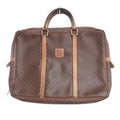 Celine Vintage Macadam Pattern Business Bag Paneled Design Leather Brown