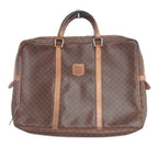 Celine Vintage Macadam Pattern Business Bag Paneled Design Leather Brown