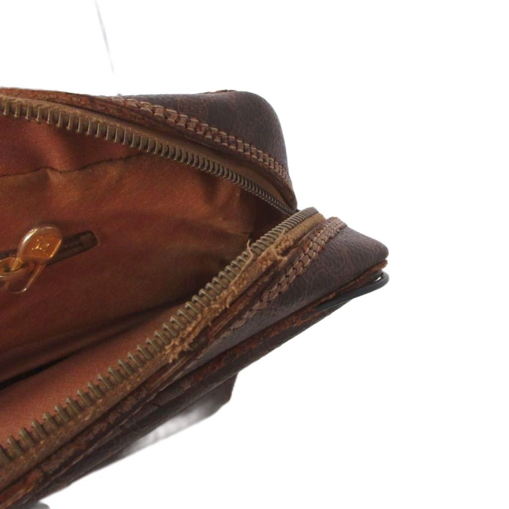Celine Vintage Macadam Pattern Business Bag Paneled Design Leather Brown — view 8
