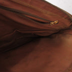 Celine Vintage Macadam Pattern Business Bag Paneled Design Leather Brown — view 5