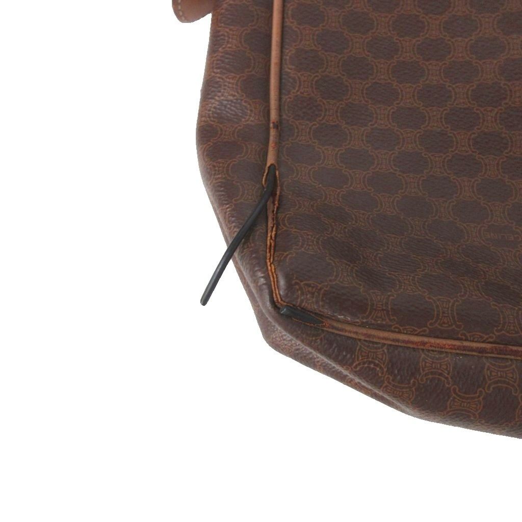 Celine Vintage Macadam Pattern Business Bag Paneled Design Leather Brown — view 7