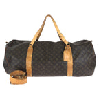Louis Vuitton Monogram Sac Polochon Brown Gold Leather Boston Bag