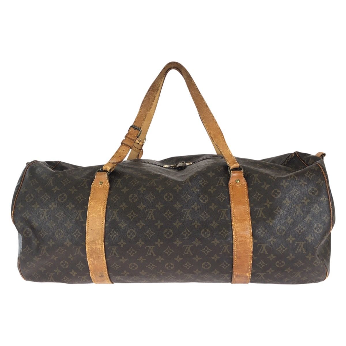 Louis Vuitton Monogram Sac Polochon Brown Gold Leather Boston Bag — view 2