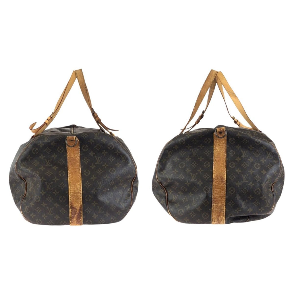 Louis Vuitton Monogram Sac Polochon Brown Gold Leather Boston Bag — view 8