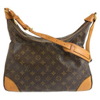 Louis Vuitton Monogram Boulogne Brown Gold Leather Shoulder Bag
