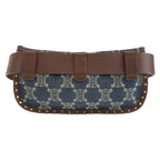 Celine Vintage Paris Macadam Blue Brown Gold Denim Leather Belt Bag Waist Pouch — view 2