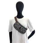 Celine Vintage Paris Macadam Blue Brown Gold Denim Leather Belt Bag Waist Pouch — view 7