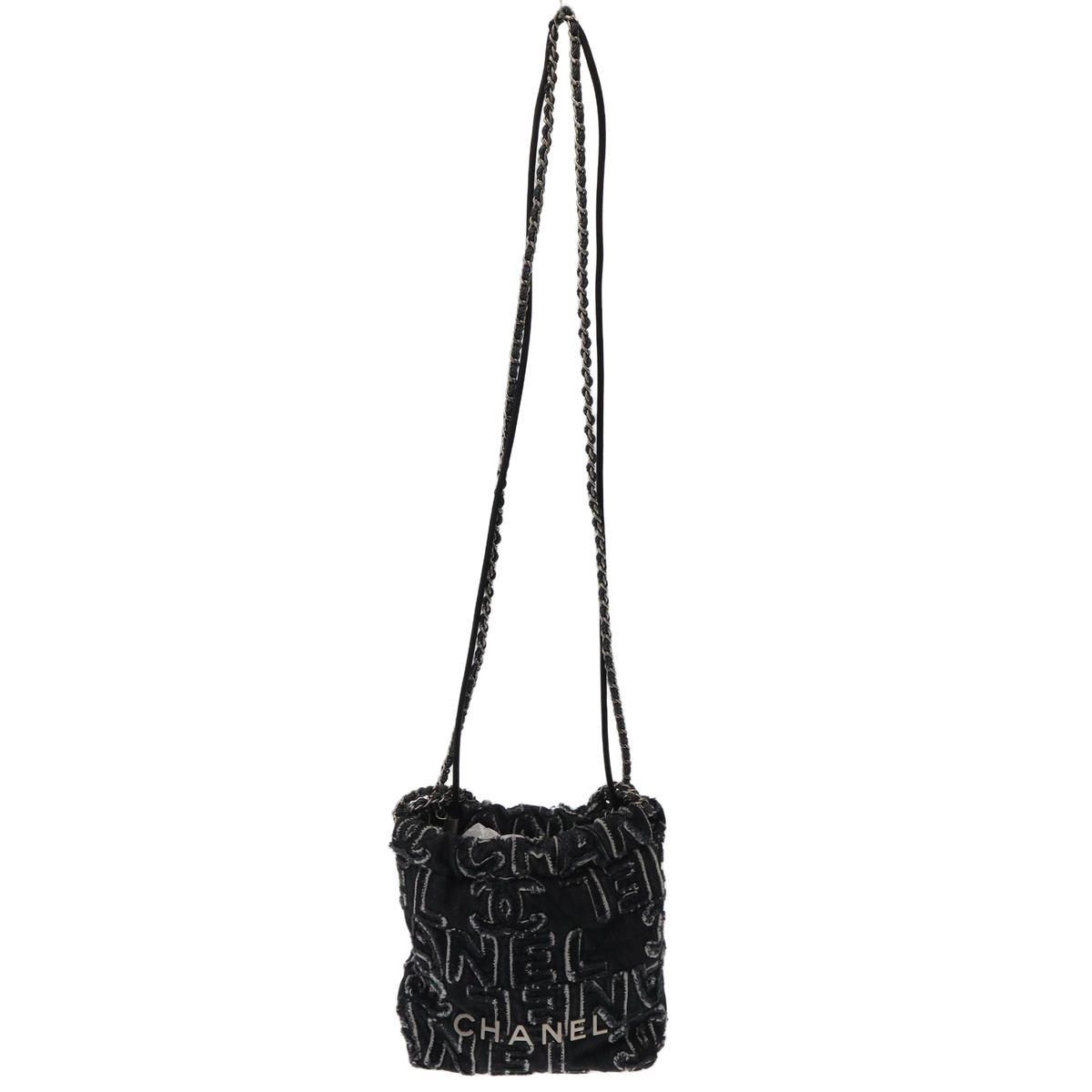 Chanel 22 Mini Denim Hand Bag Shoulder Handbag Black — view 2