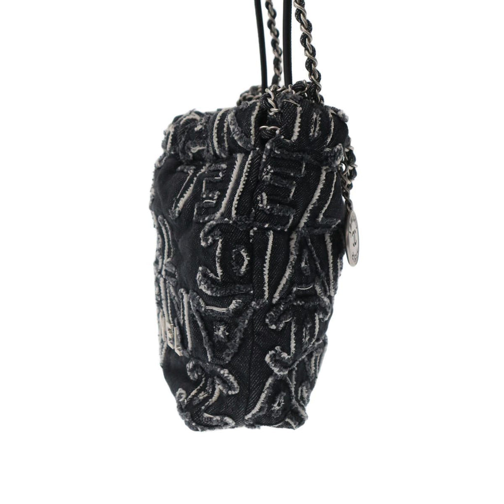 Chanel 22 Mini Denim Hand Bag Shoulder Handbag Black — view 3