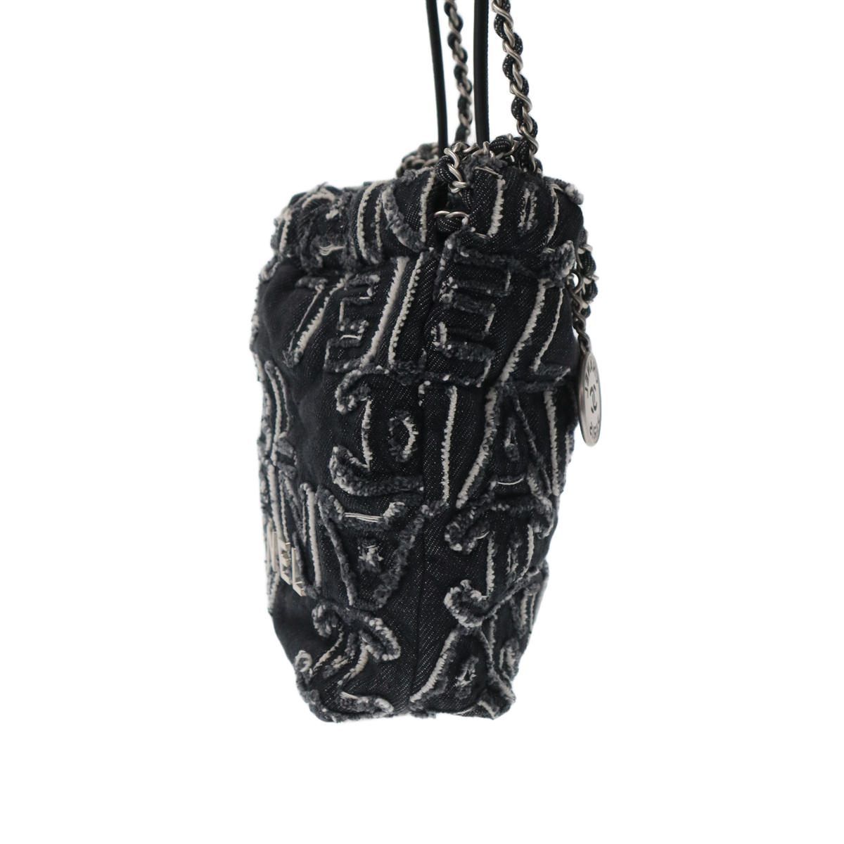 Chanel 22 Mini Denim Hand Bag Shoulder Handbag Black — view 3