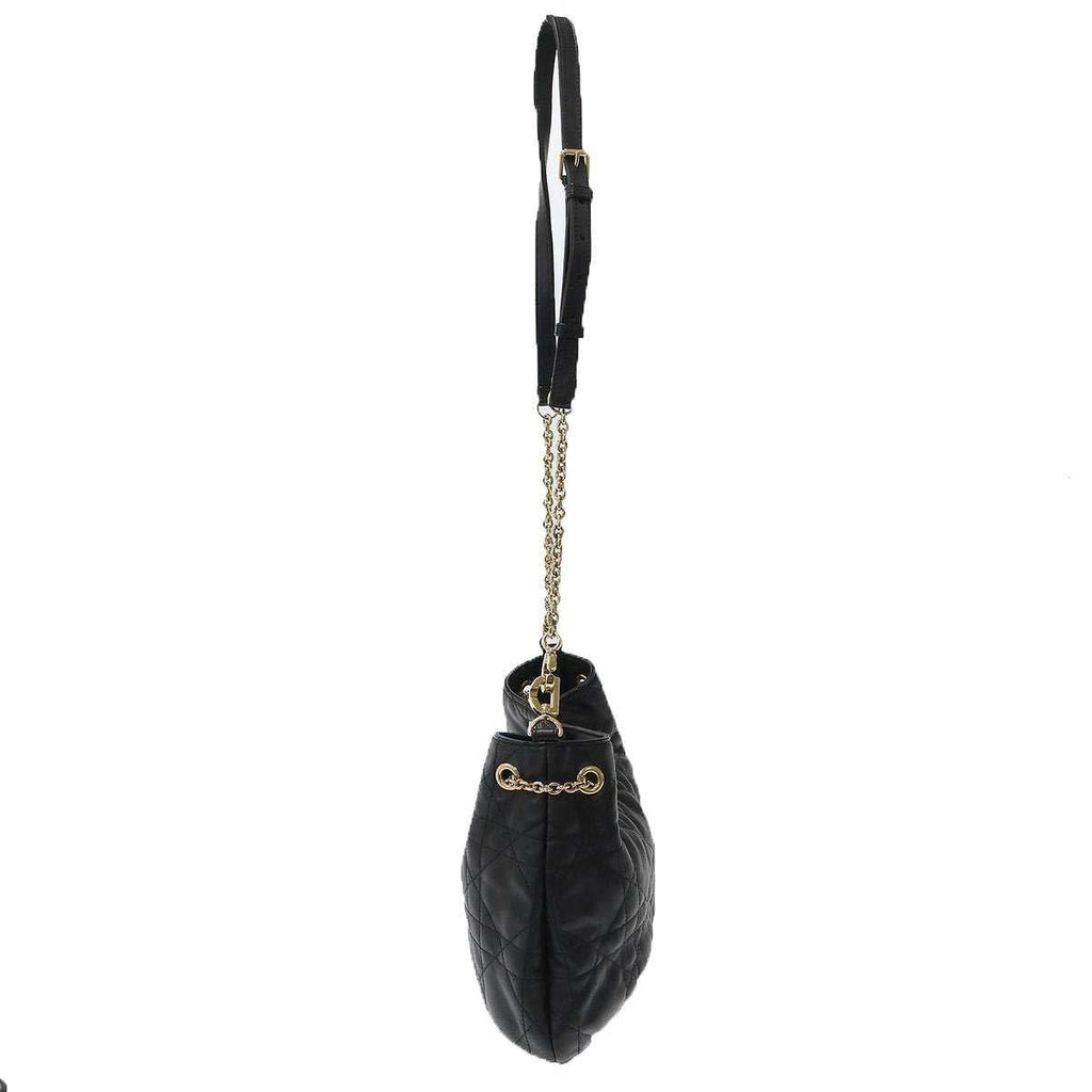 Dior Macro Cannage Ami Small Ami Chain Shoulder Bag Black — view 3