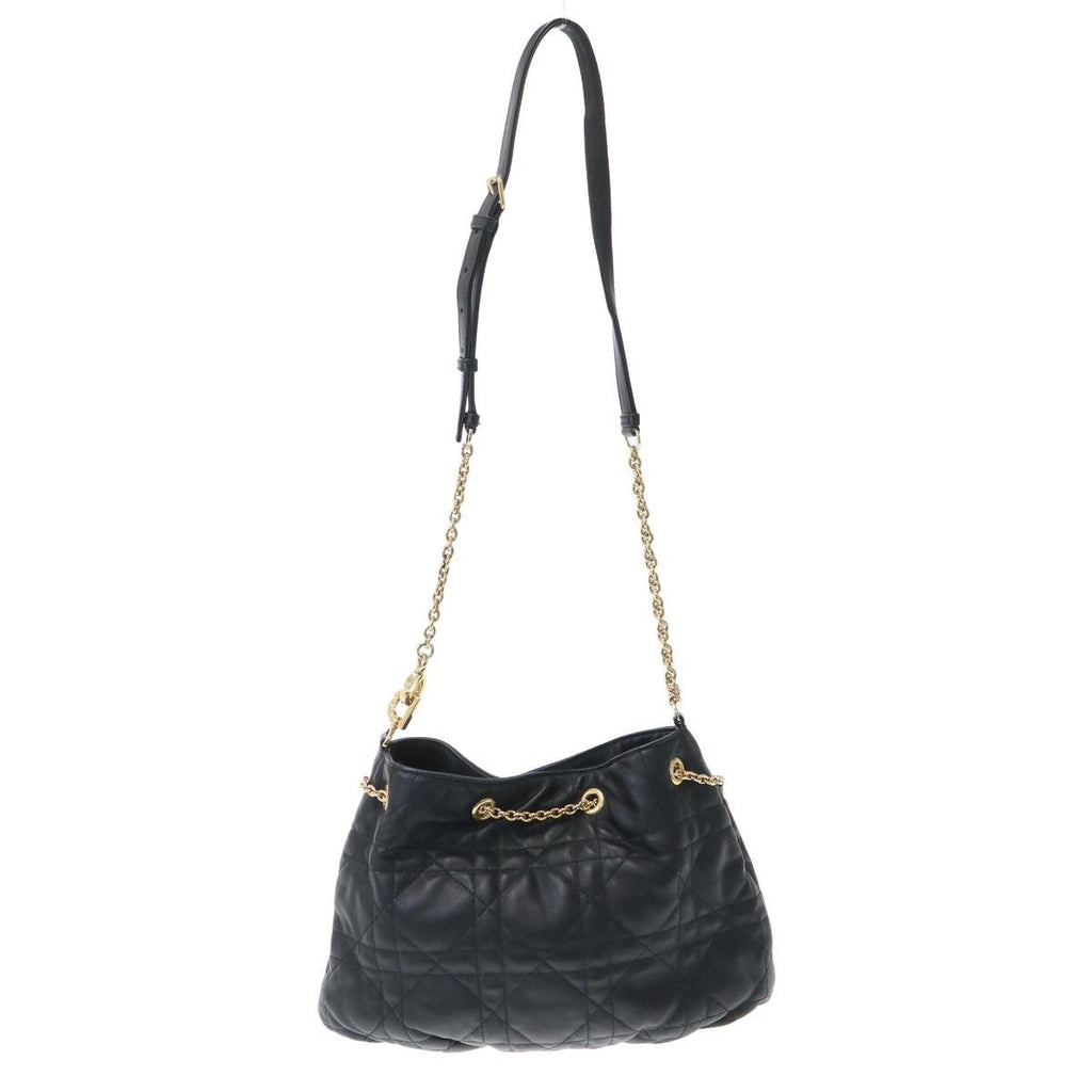 Dior Macro Cannage Ami Small Ami Chain Shoulder Bag Black