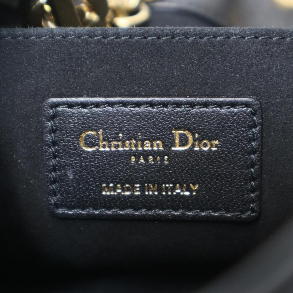 Dior Macro Cannage Ami Small Ami Chain Shoulder Bag Black — view 5
