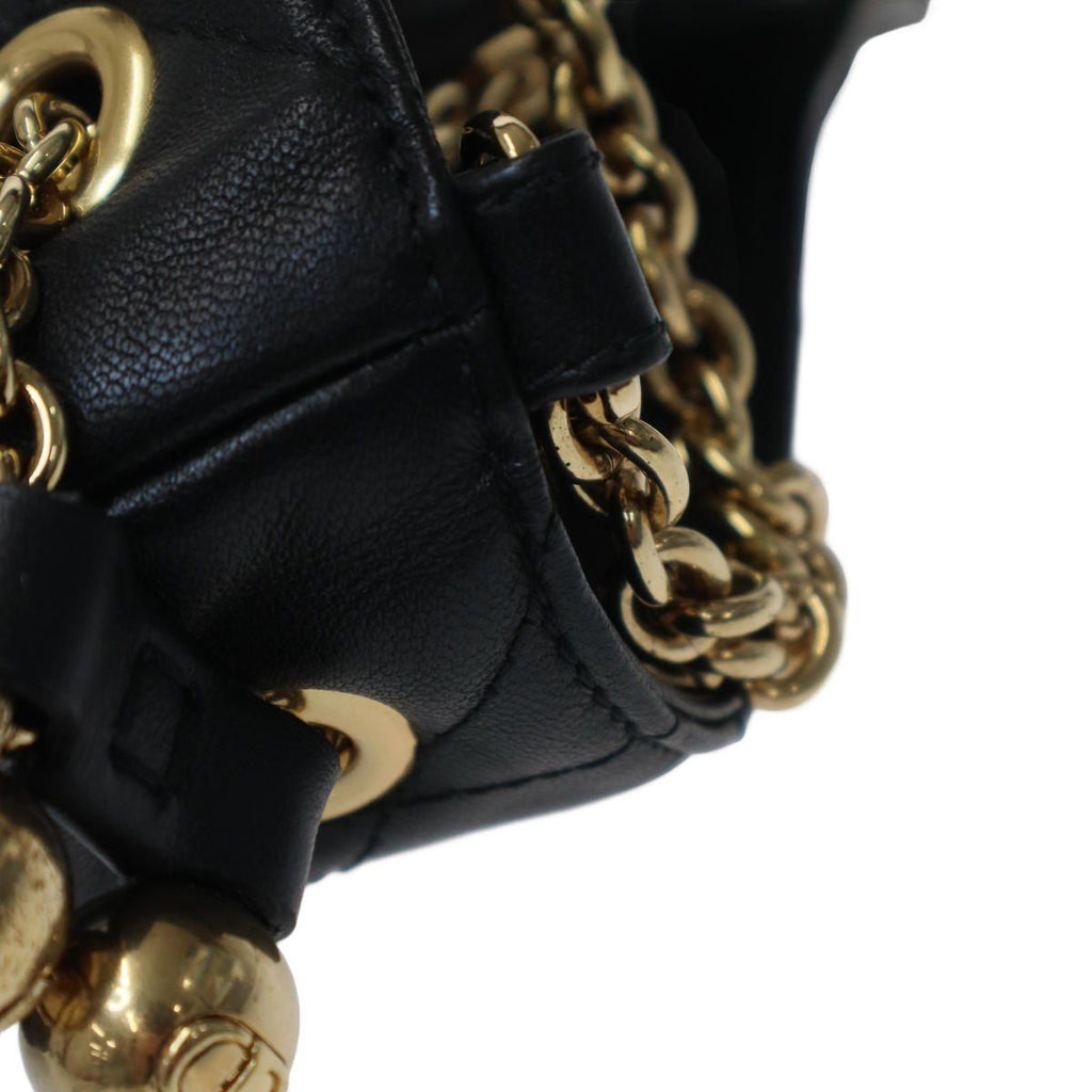 Dior Macro Cannage Ami Small Ami Chain Shoulder Bag Black — view 7