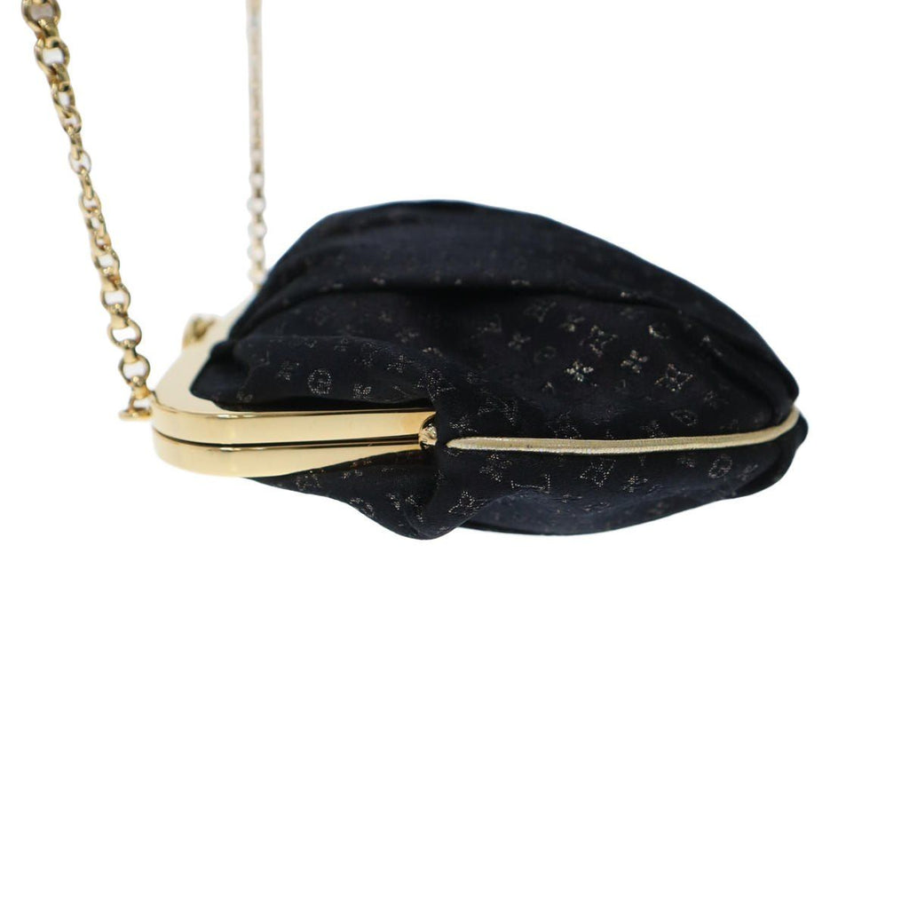 Louis Vuitton Monogram Satin Kiss Lock Chain Bag Black — view 3