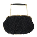 Louis Vuitton Monogram Satin Kiss Lock Chain Bag Black