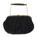 Louis Vuitton Monogram Satin Kiss Lock Chain Bag Black