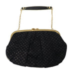 Louis Vuitton Monogram Satin Kiss Lock Chain Bag Black — view 2